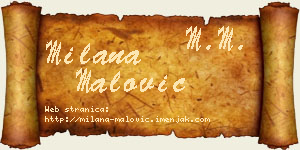 Milana Malović vizit kartica